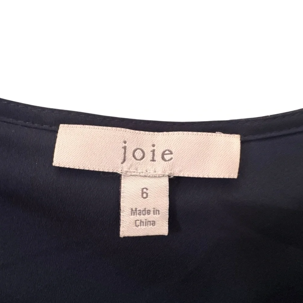 Joie 100% Silk Orita B Dress in "Midnight" Floral Black Pink Size 6 - Picture 9 of 15